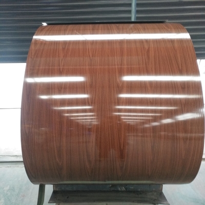910mm PPGI প্রিপেইন্টেড স্টিল কয়েল 3-25um কালার কোটেড কয়েল কাঠের ইট