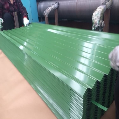 PE 30-275g/M2 সবুজ ধাতু ছাদের প্যানেল RAL 9012 রঙিন ঢেউতোলা ধাতব শীট