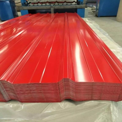 750mm রঙিন প্রলিপ্ত ছাদ শীট SGCC Gi কালার লেপা ঢেউতোলা শীট