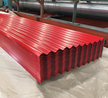 SGCC রেড মেটাল রুফিং শীট BSI ISO 14001 কালার কোটেড স্টিল শীট