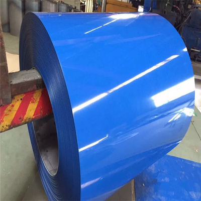 ASTM RAL কালার 8-35um PPGI কয়েল 600 - 1250mm প্রি পেইন্টেড ব্লু স্টিল