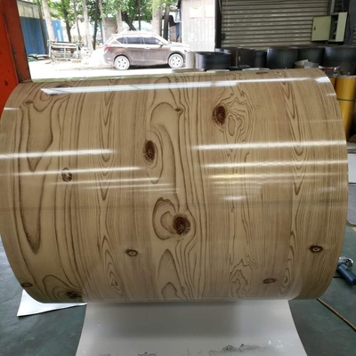 910mm PPGI প্রিপেইন্টেড স্টিল কয়েল 3-25um কালার কোটেড কয়েল কাঠের ইট